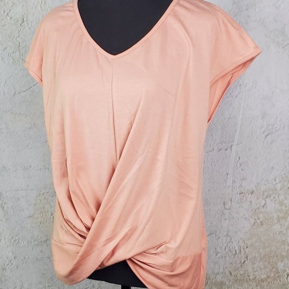 Mauve Pink, Twist Front, Short Sleeve T-shirt - Picture 4 of 5